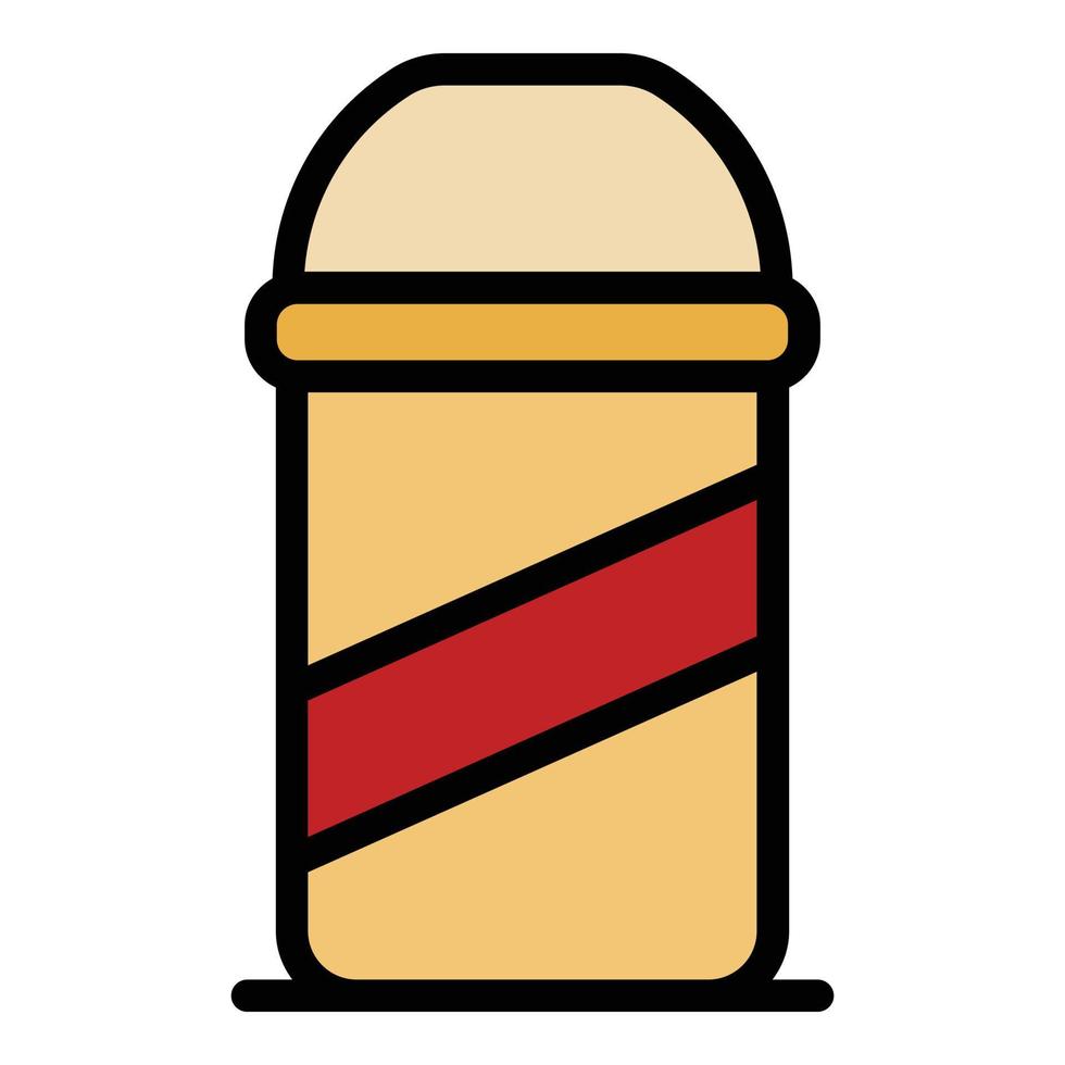 vector de contorno de color de icono de vaso de plástico