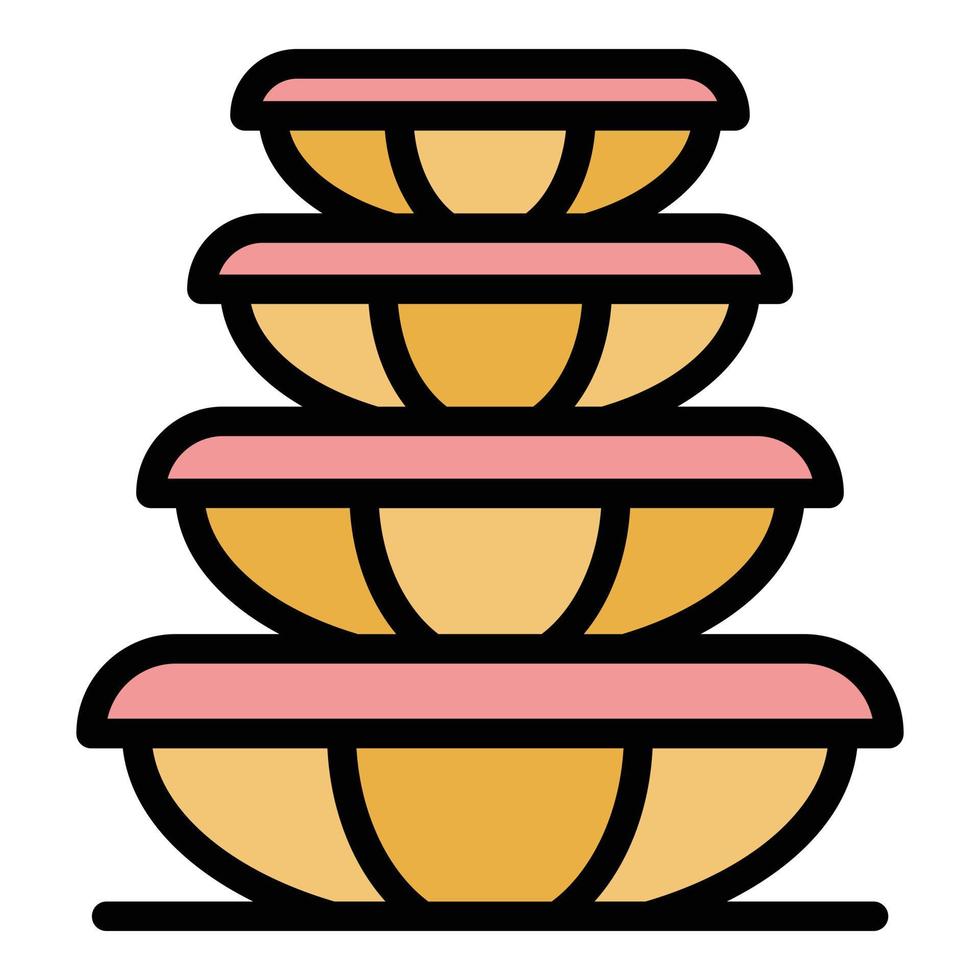 Plastic food containers icon color outline vector