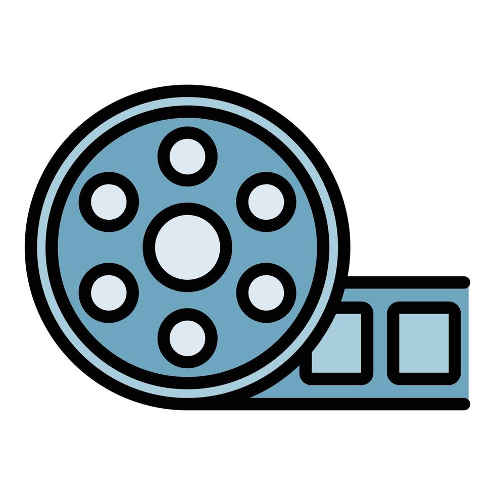 nuevo icono de carrete de cine vector de contorno de color