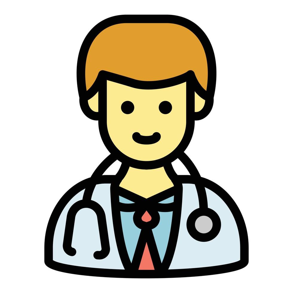 Doctor icon color outline vector