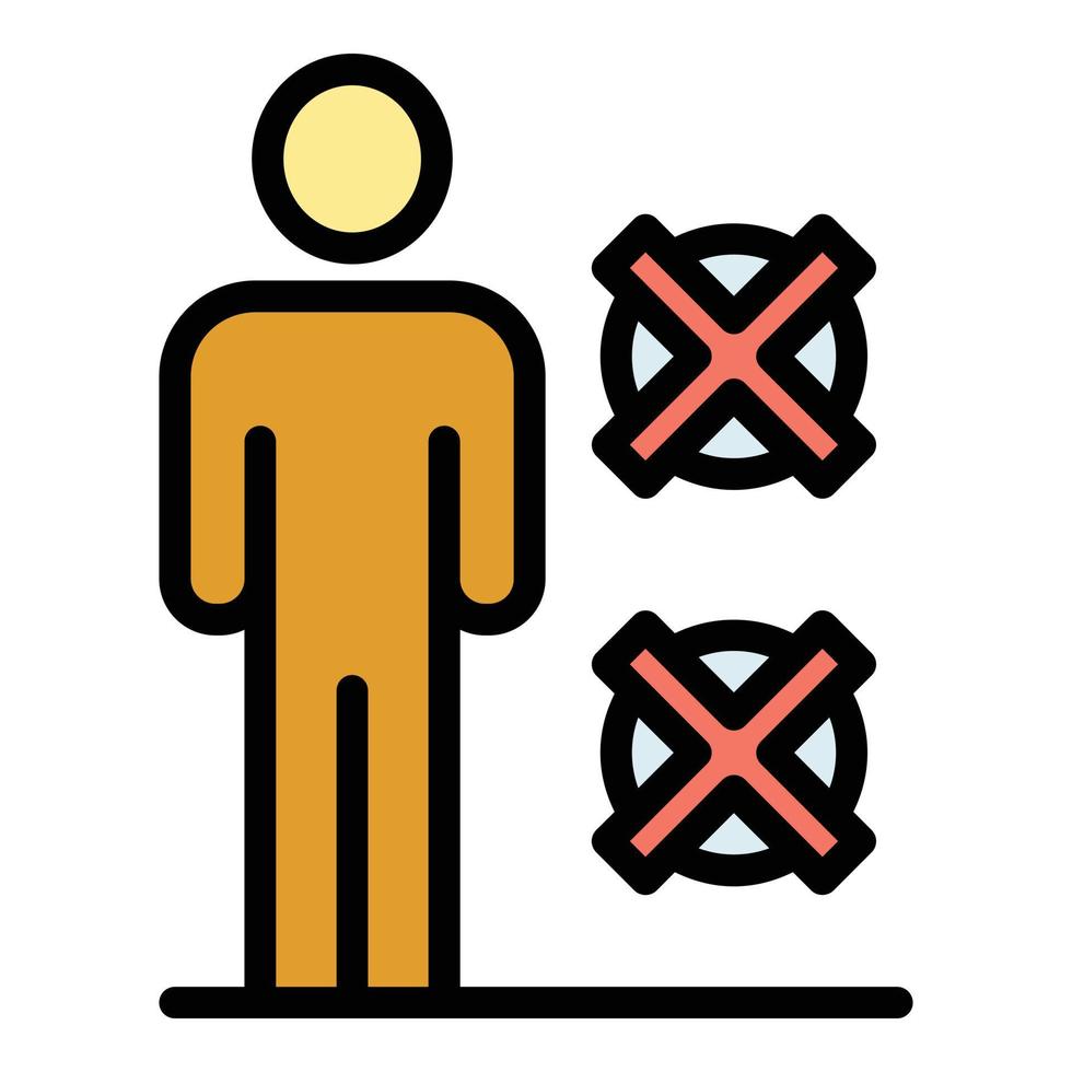 Man no restriction icon color outline vector