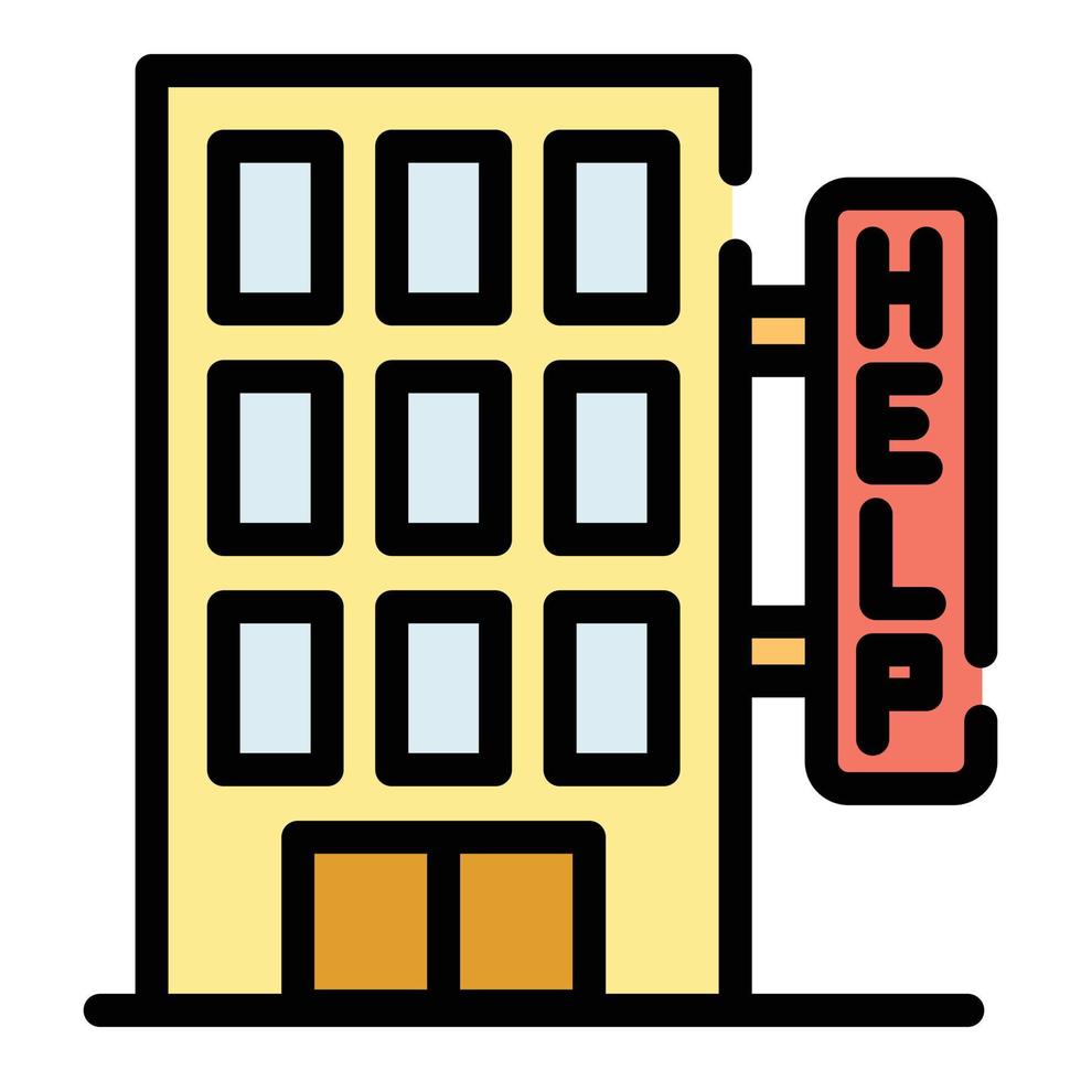 Homeless shelter help icon color outline vector