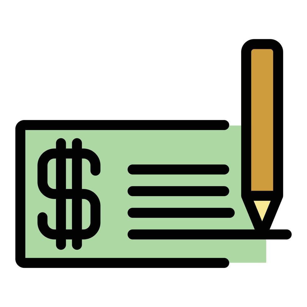 Billing paper icon color outline vector