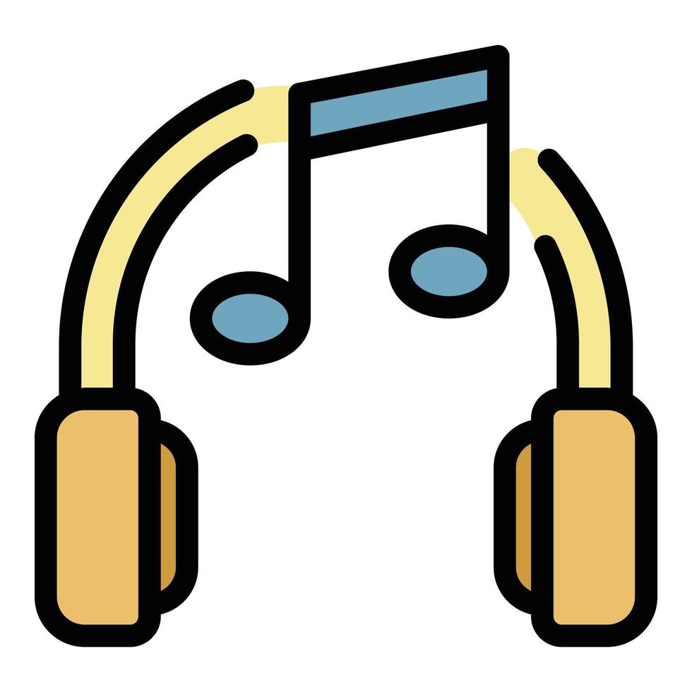 Music headphones icon color outline vector