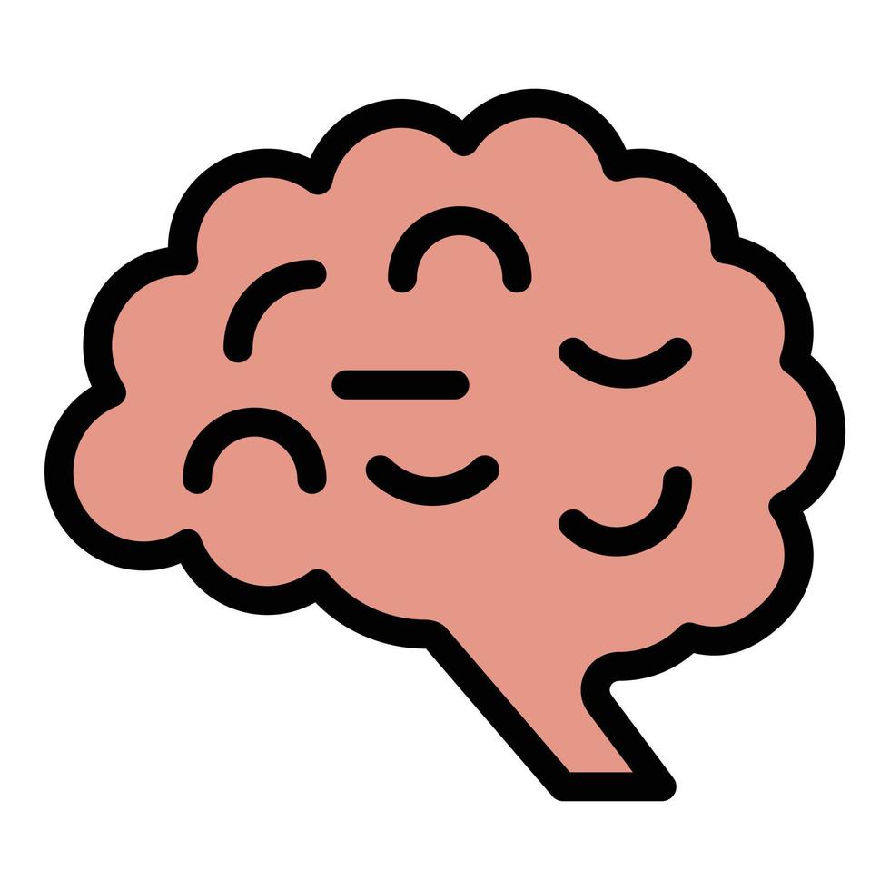 Sadness brain icon color outline vector