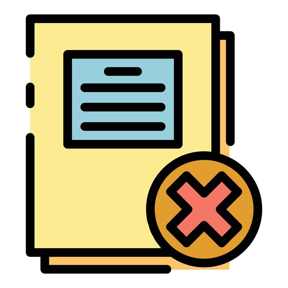 Bankrupt papers icon color outline vector