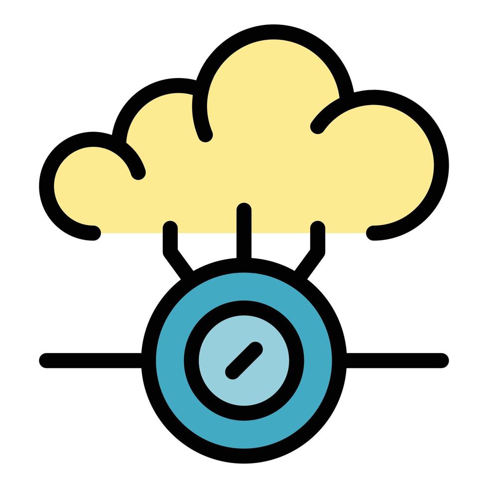 Cloud technologies icon color outline vector