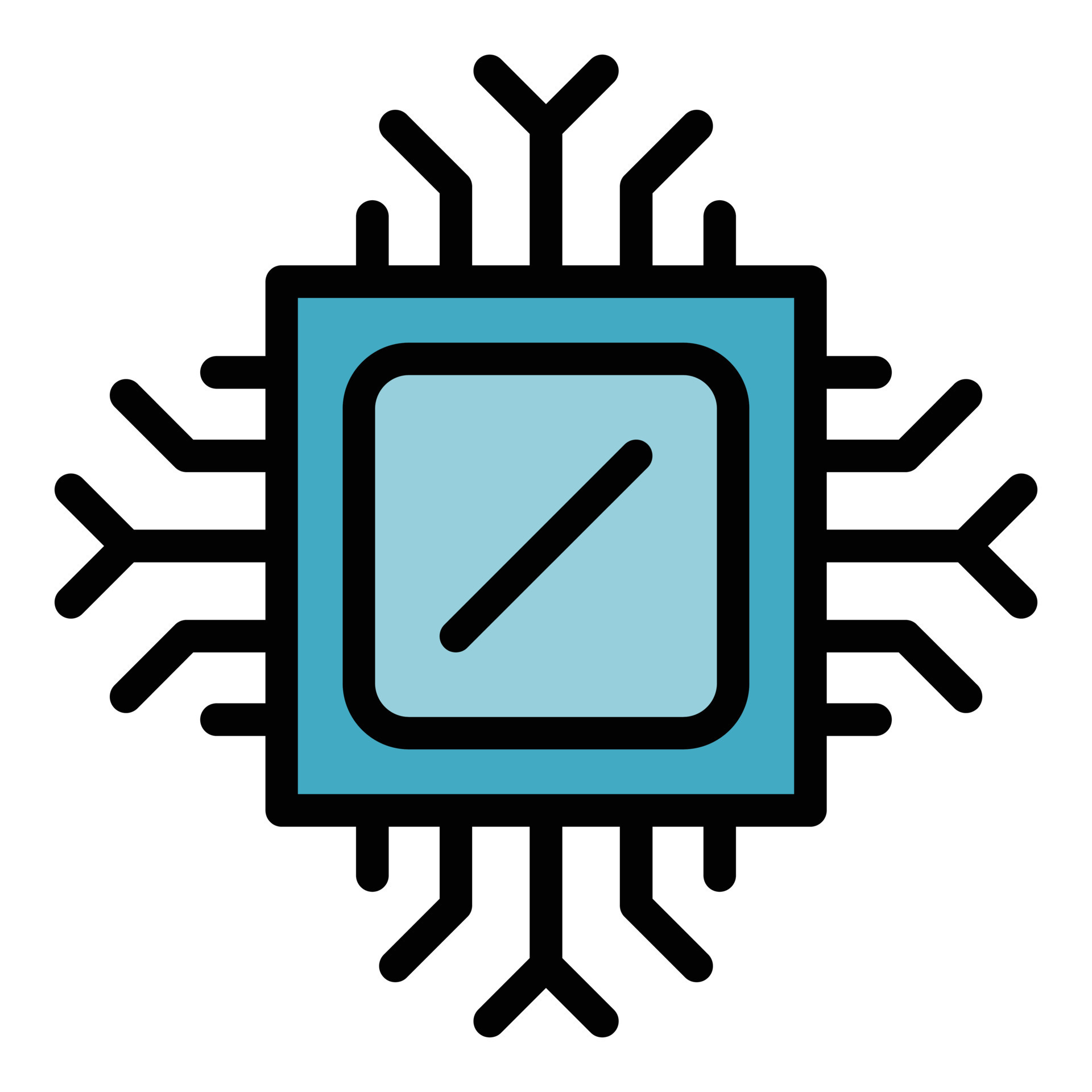 Computer processor icon color outline vector 19191878 Vector Art at ...