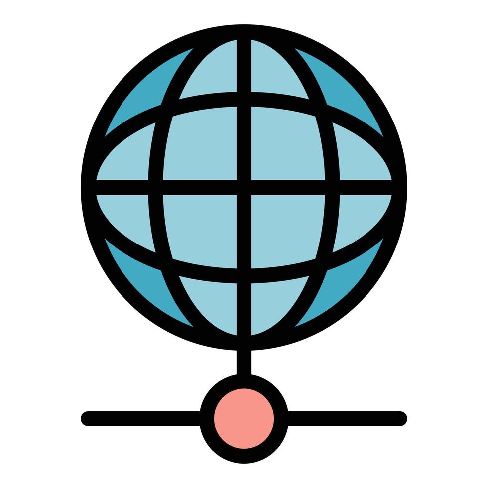 Globe online icon color outline vector