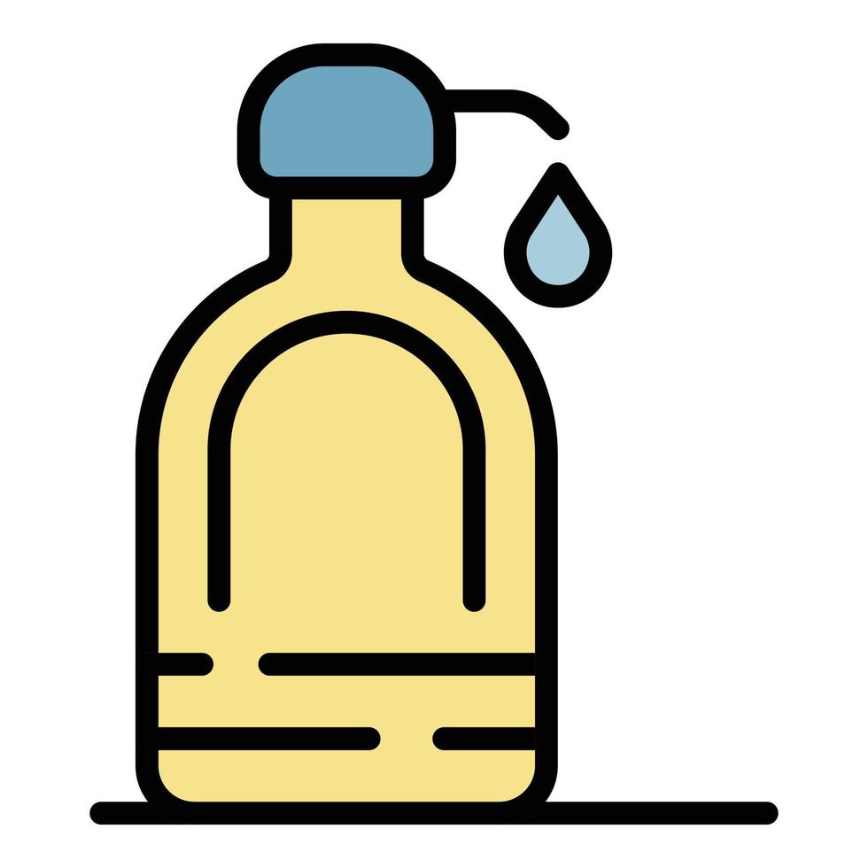 vector de contorno de color de icono de botella de dispensador de jabón