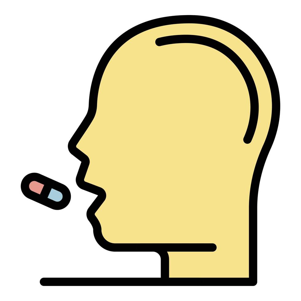 Take morning pill icon color outline vector