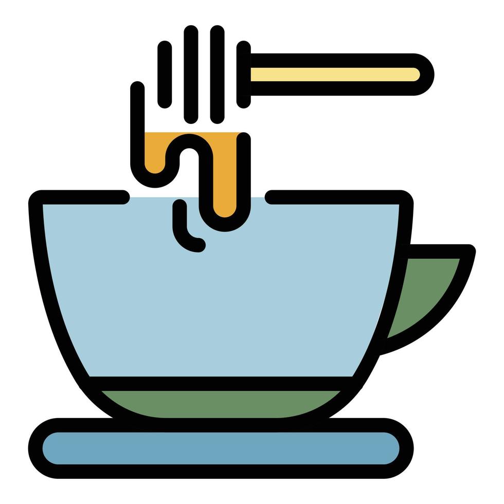 Tea with honey icon color outline vector