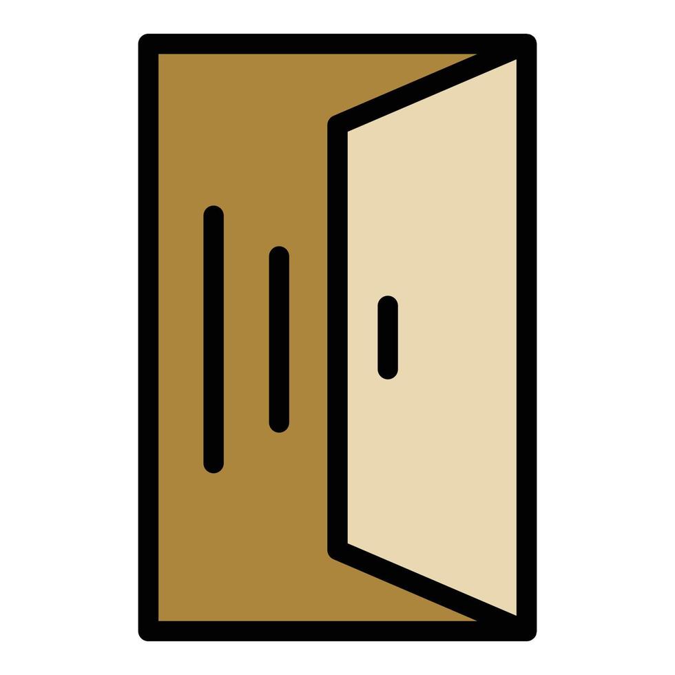 Opened door icon color outline vector