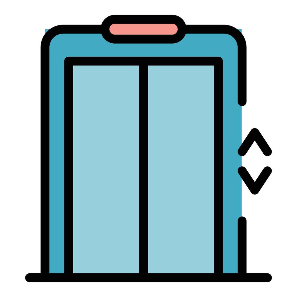 vector de contorno de color de icono de ascensor estándar
