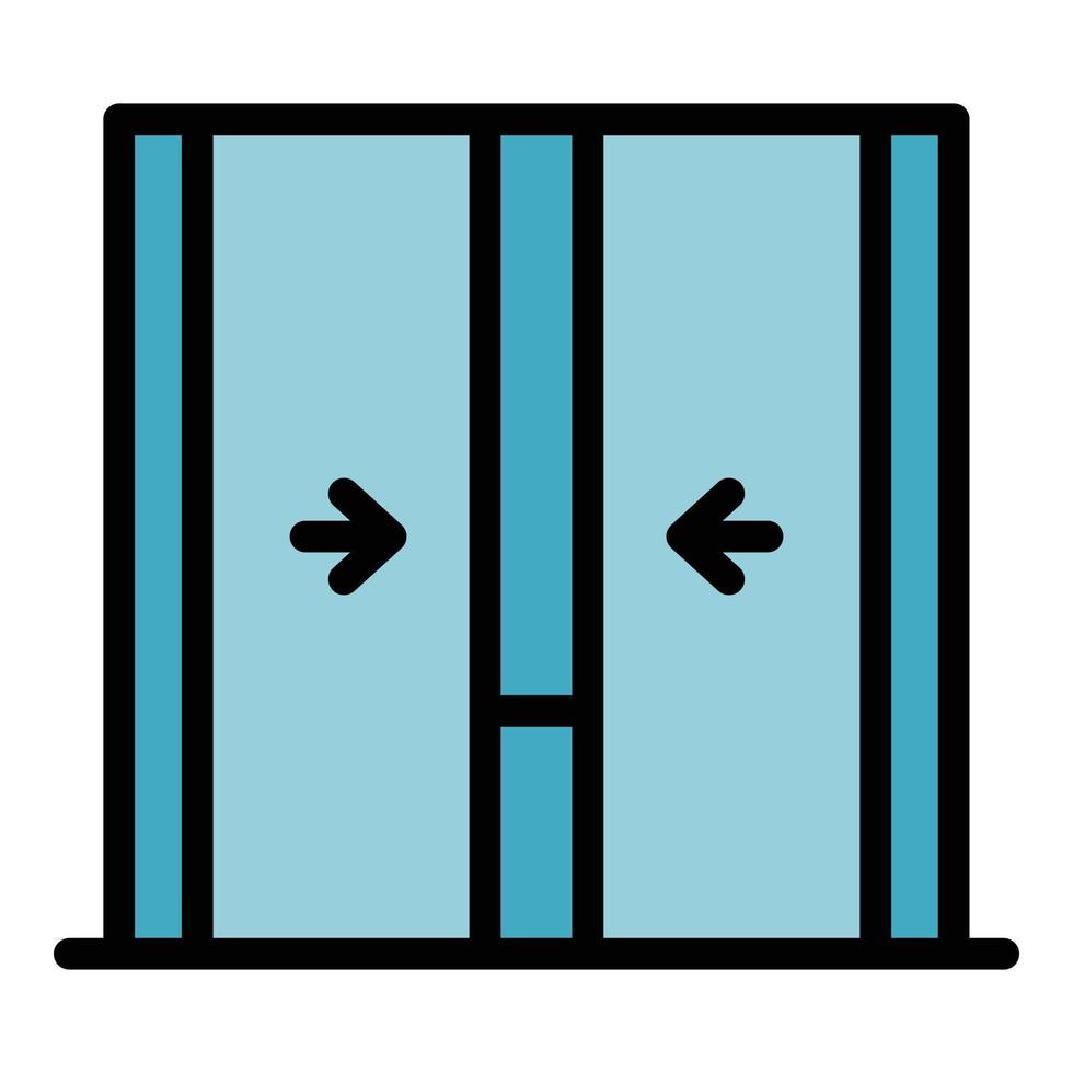 Closing elevator doors icon color outline vector
