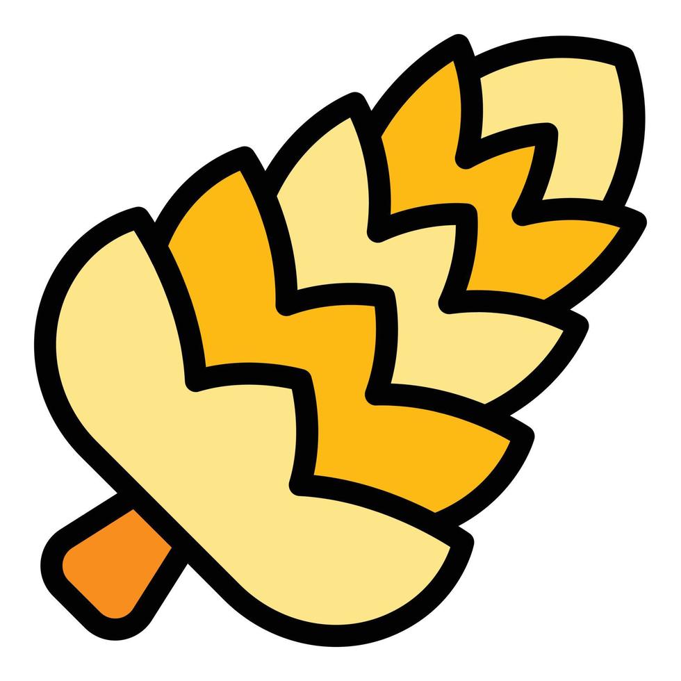 Long fir cone icon color outline vector