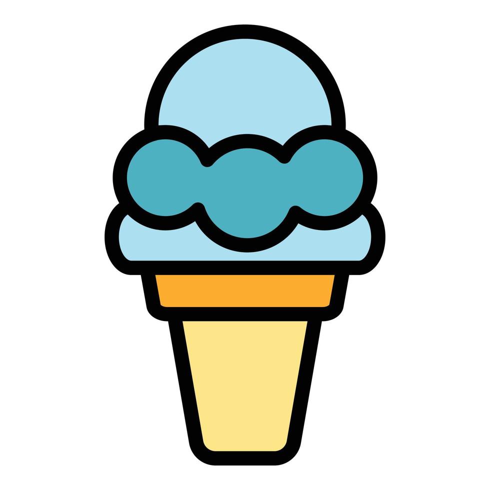 Fruit icecream icon color outline vector