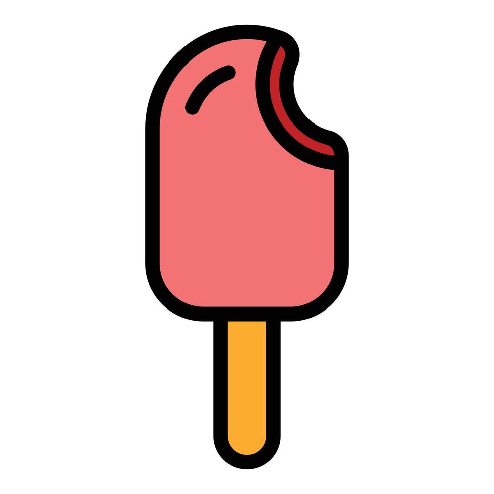 helado grande en un vector de contorno de color de icono de palo