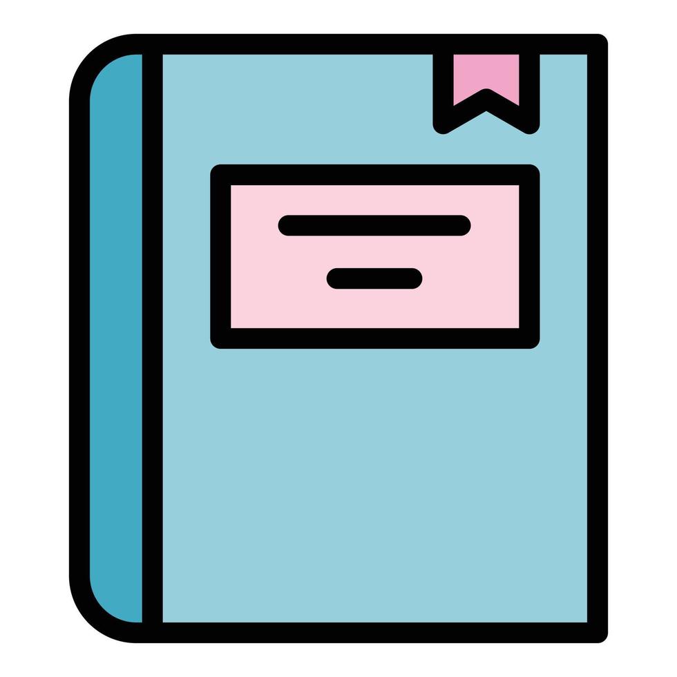 Justice notebook icon color outline vector