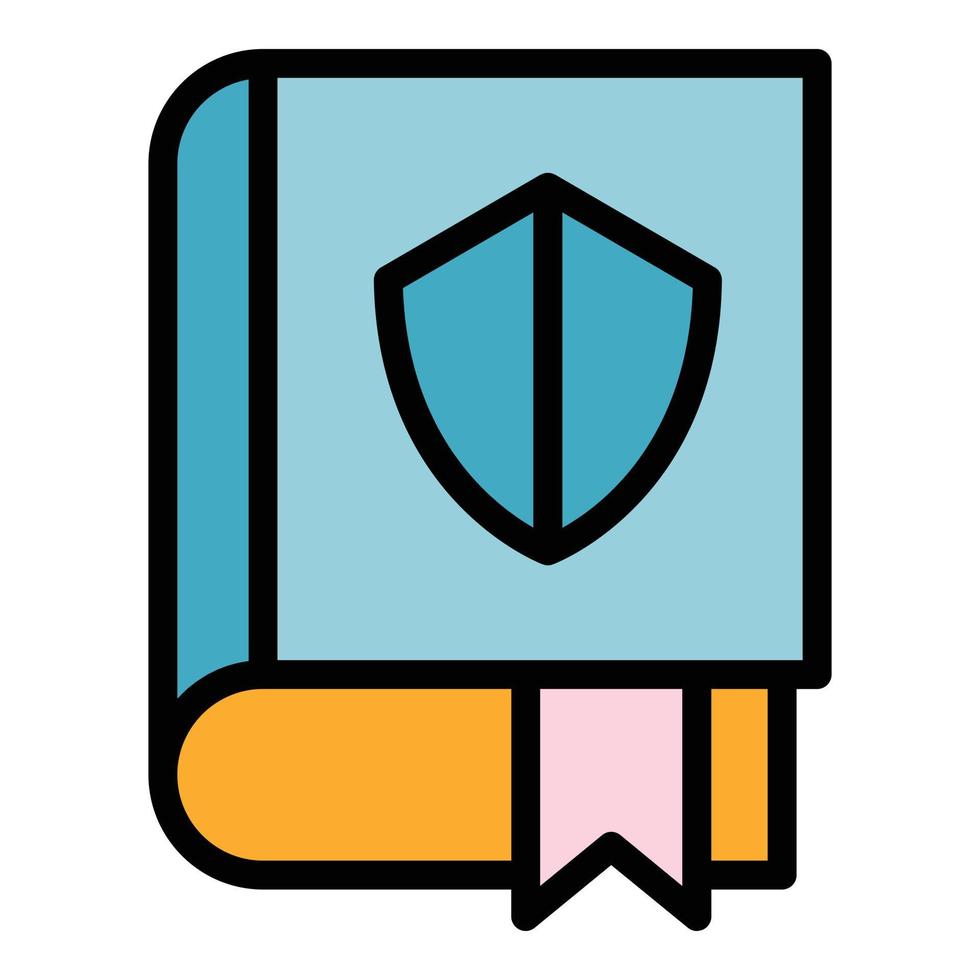 Protect justice book icon color outline vector