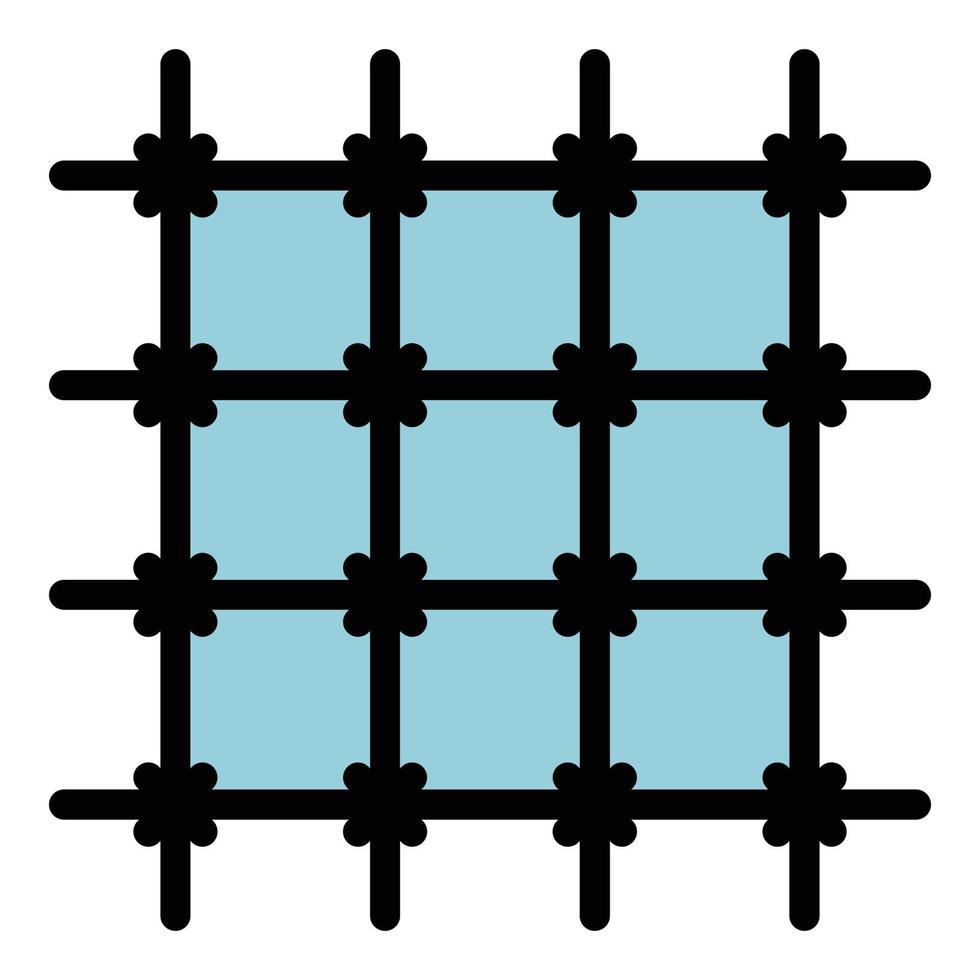 Prison room gate icon color outline vector