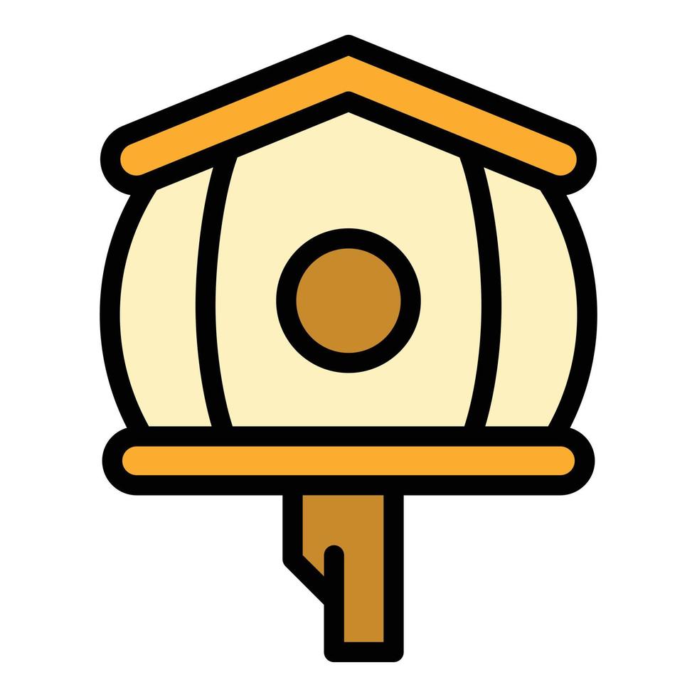 Big bird house icon color outline vector