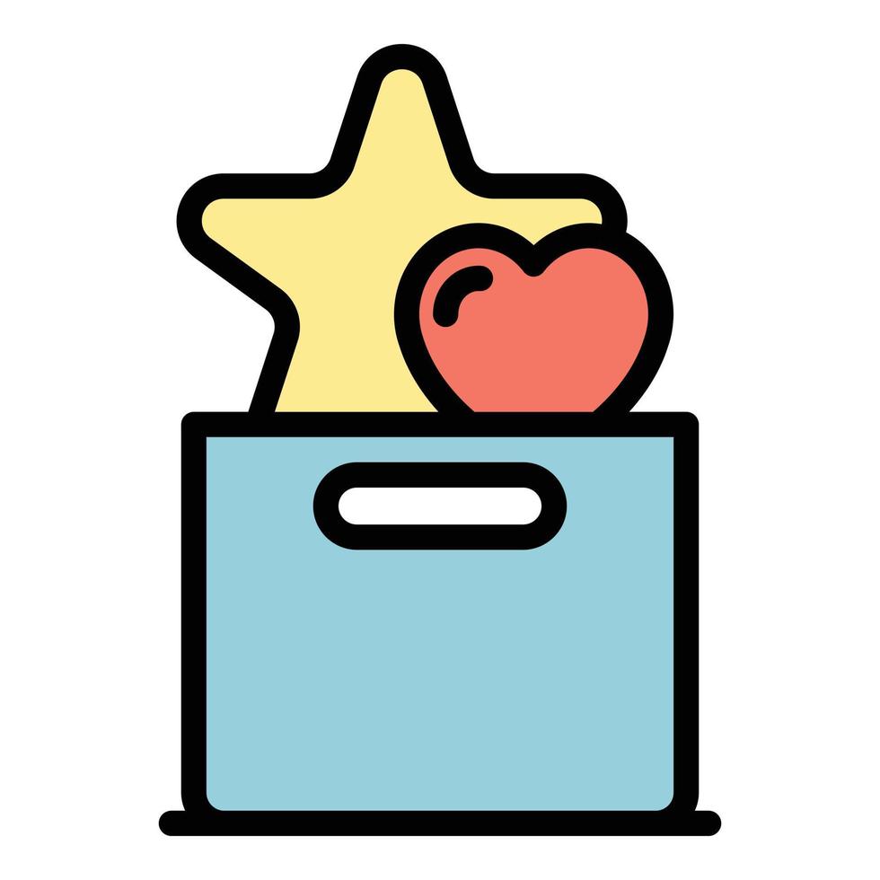 Friends gift box icon color outline vector