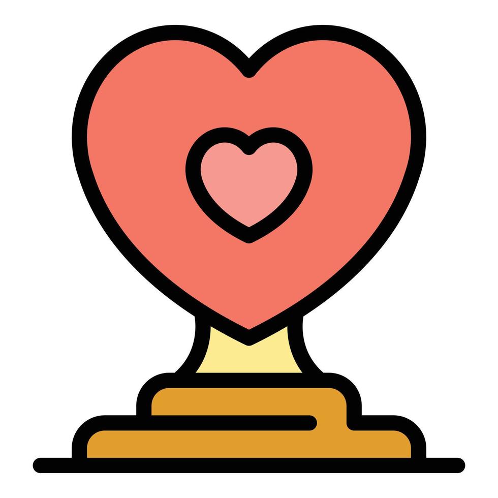 Heart friend cup icon color outline vector