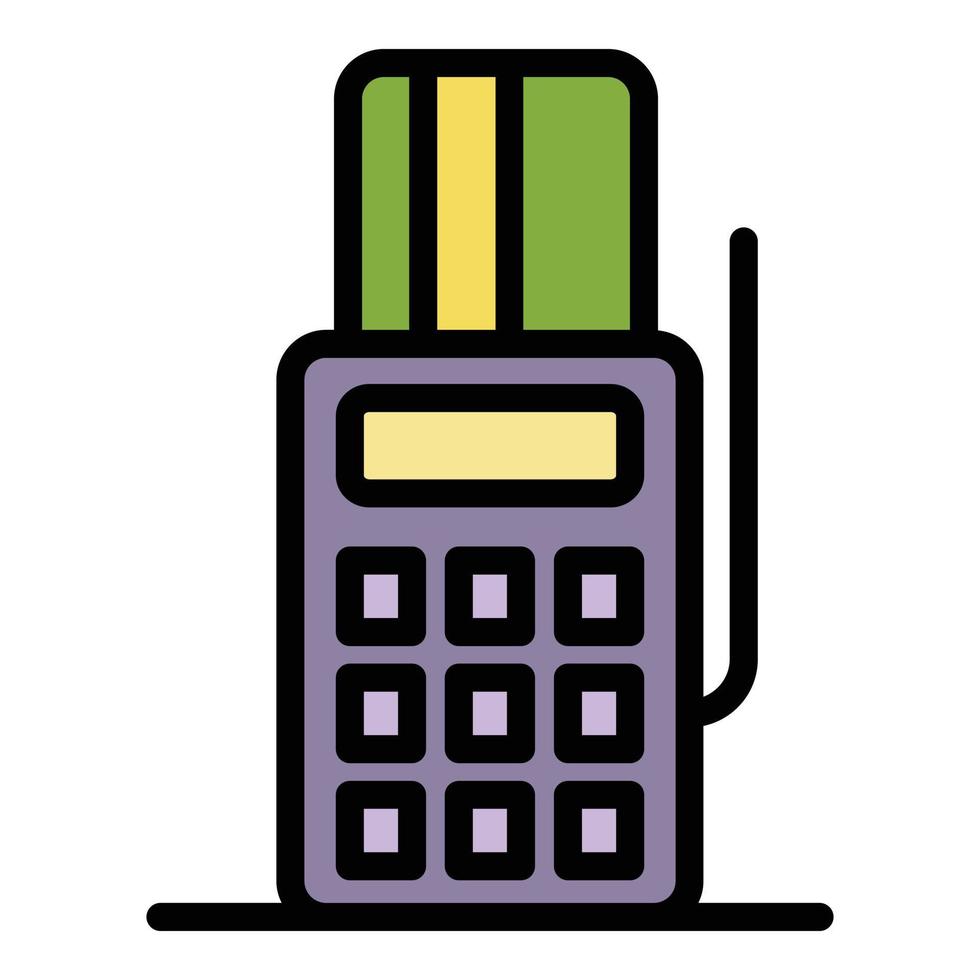 Payment terminal icon color outline vector