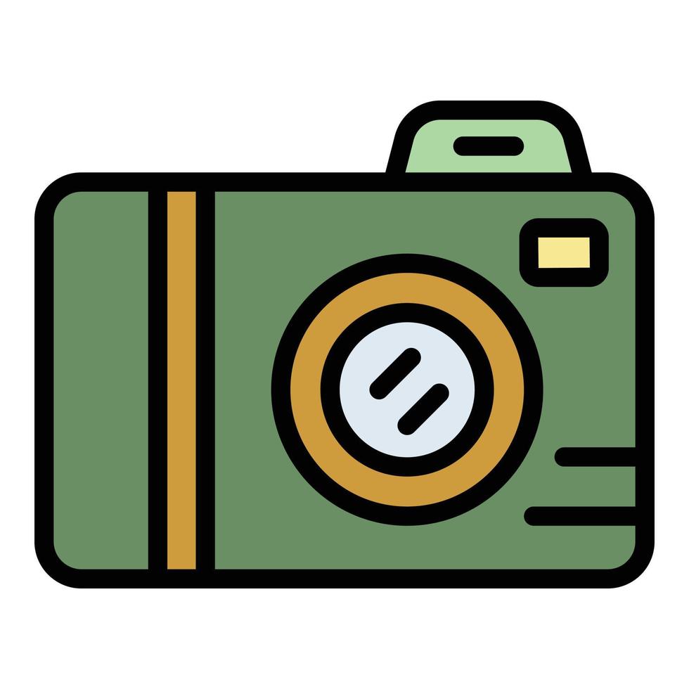 Photo camera icon color outline vector