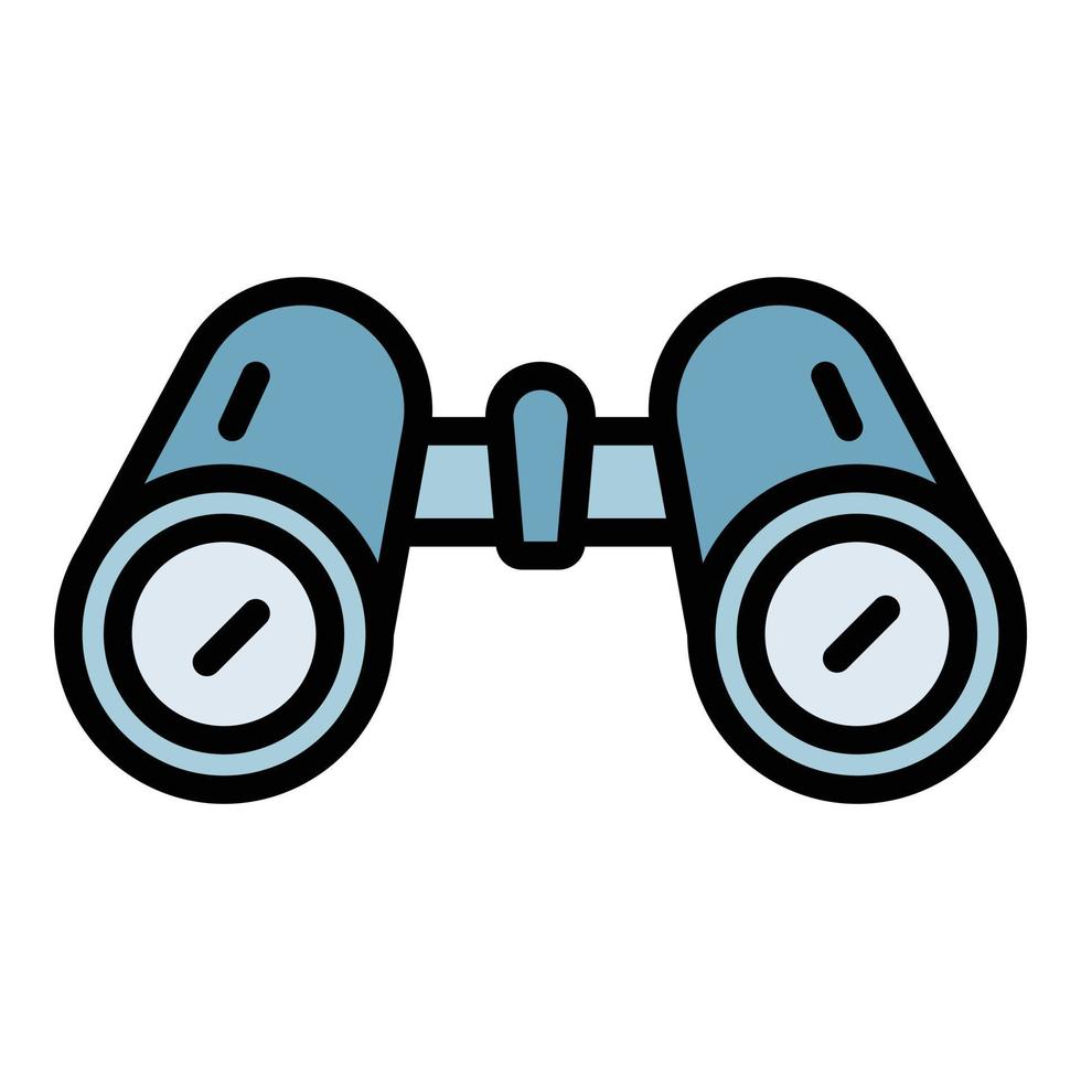 vector de contorno de color de icono binocular