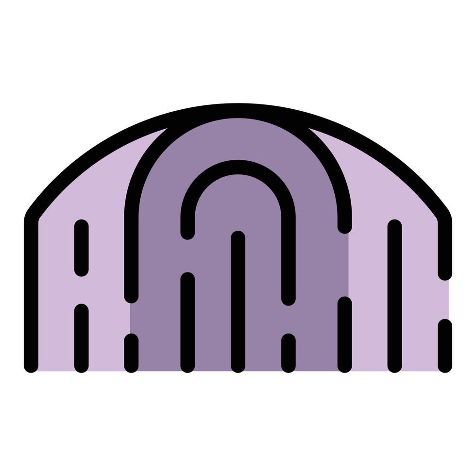 Biometric identification icon color outline vector