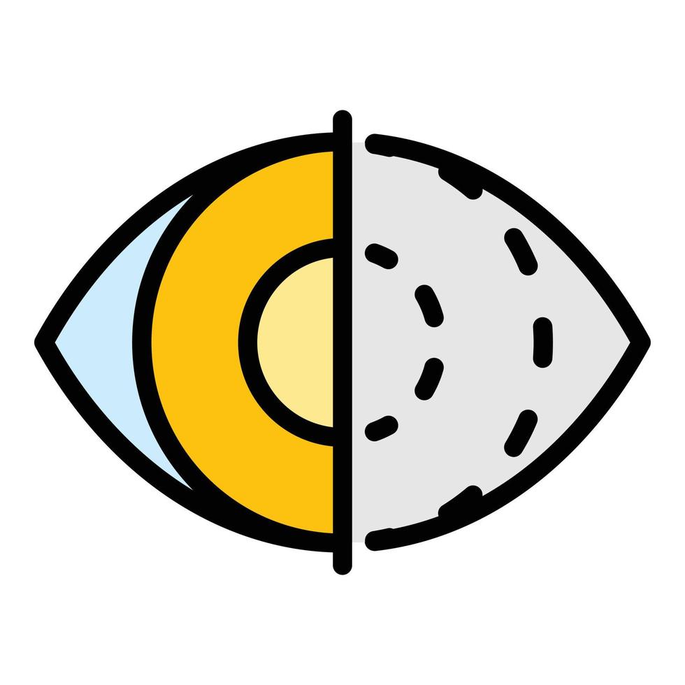 Eye iris scan icon color outline vector