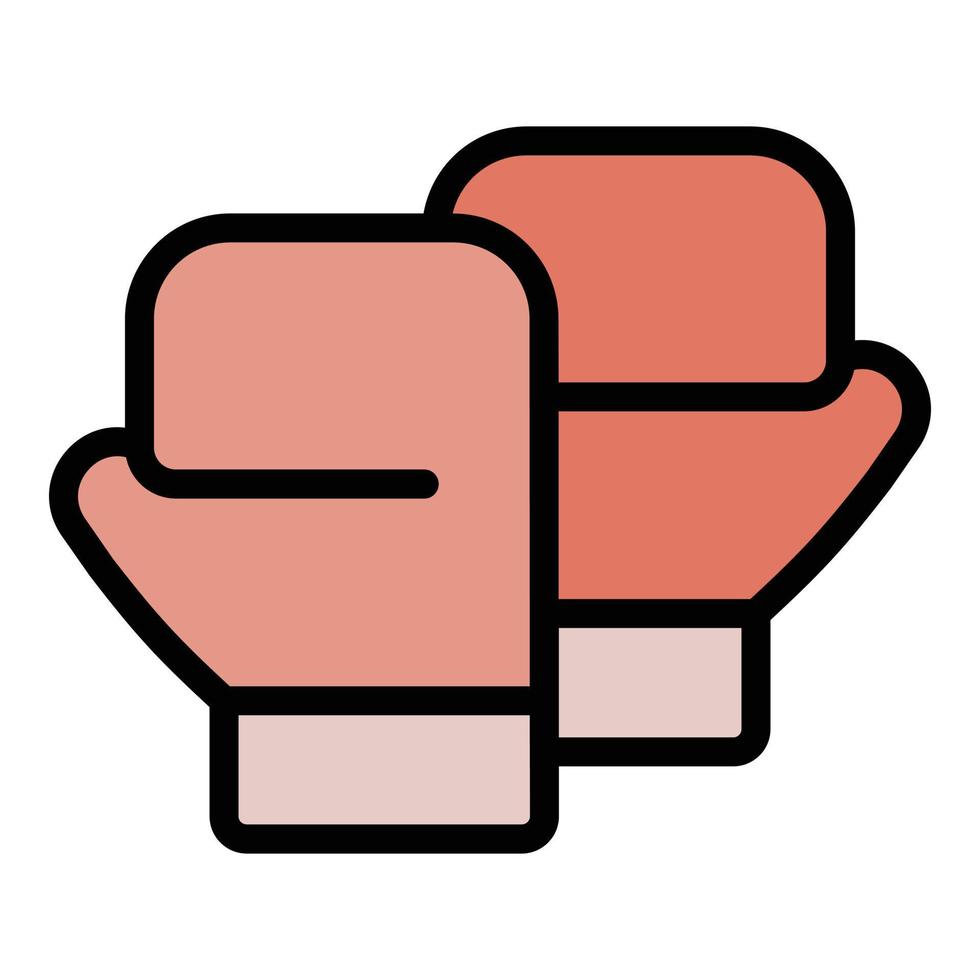 Boxing gloves icon color outline vector