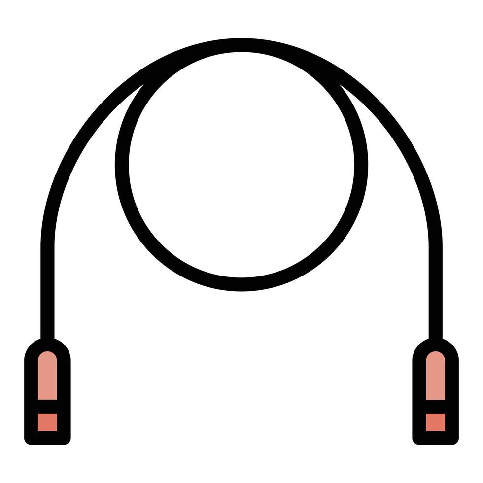Jump rope icon color outline vector