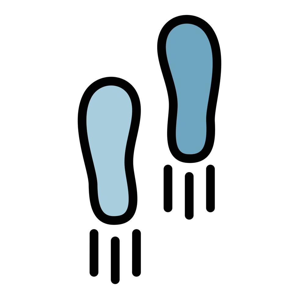 Foot prints icon color outline vector