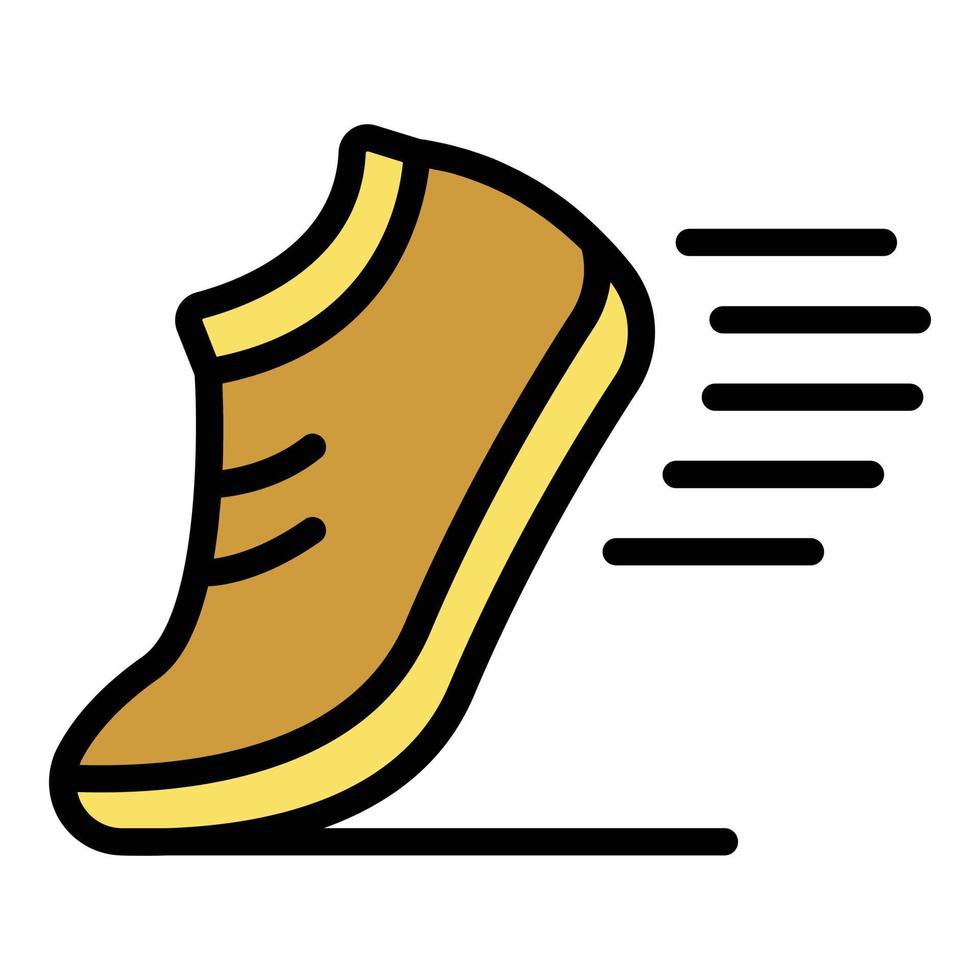 vector de contorno de color de icono de zapatilla de correr