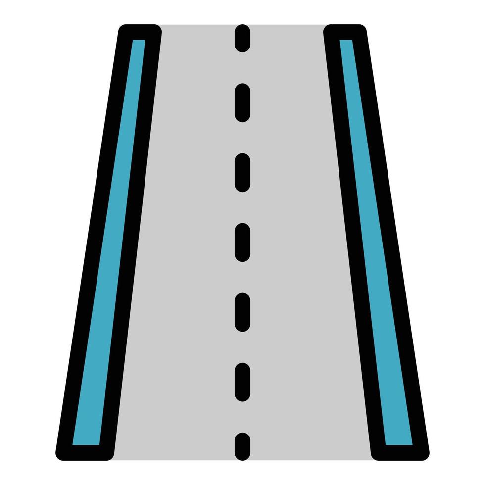 vector de contorno de color de icono de dirección de carretera