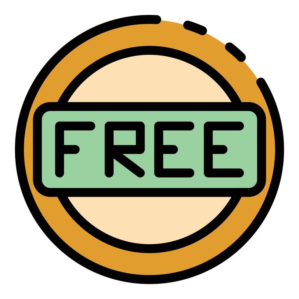 Free delivery label icon color outline vector