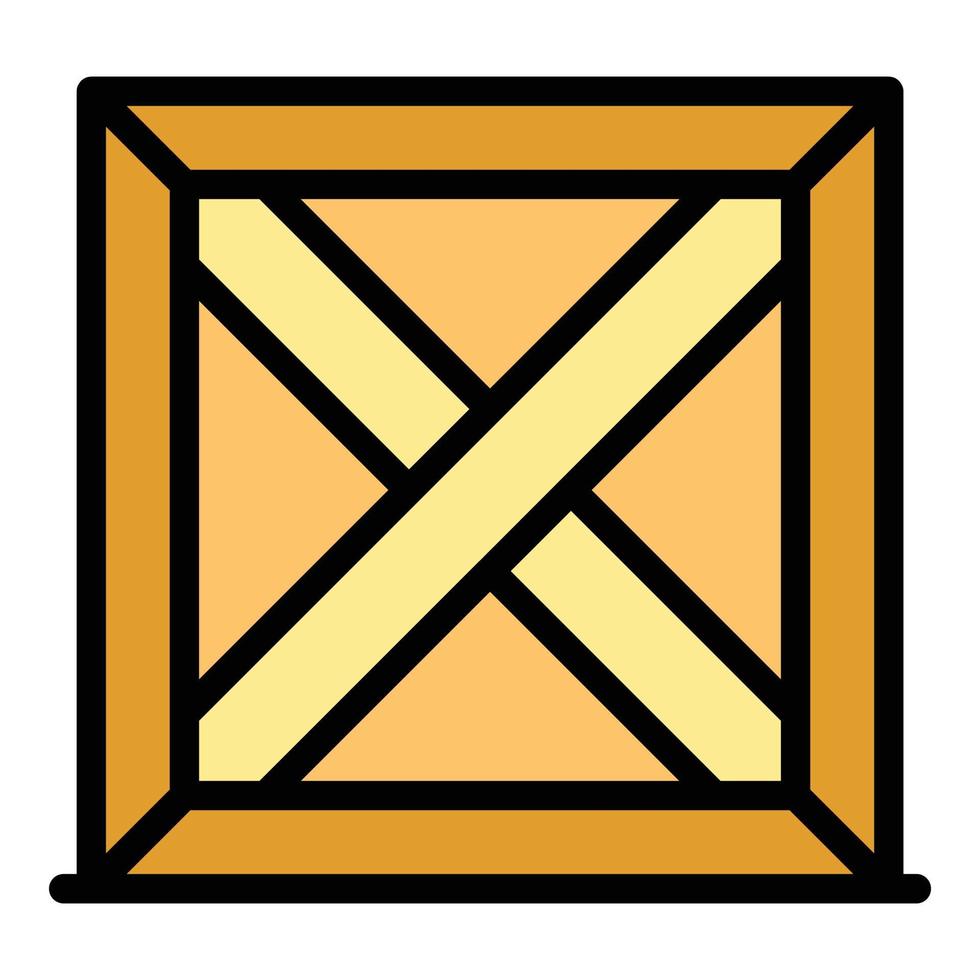 Parcel box cube icon color outline vector