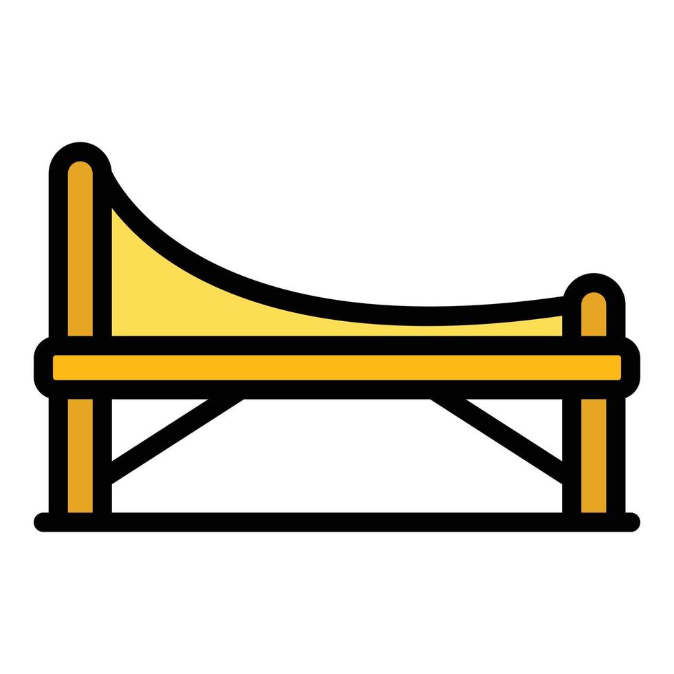 Bench with intricate back icon color outline vector