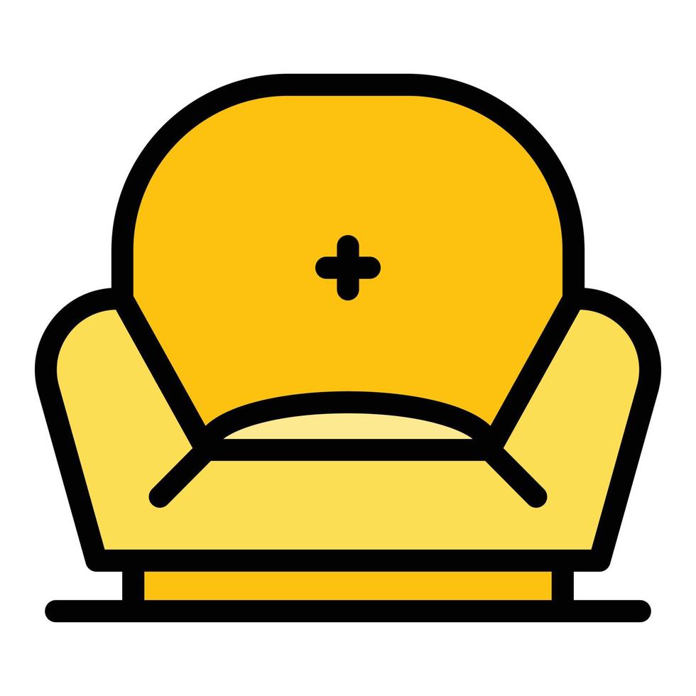 vector de contorno de color de icono de silla blanda