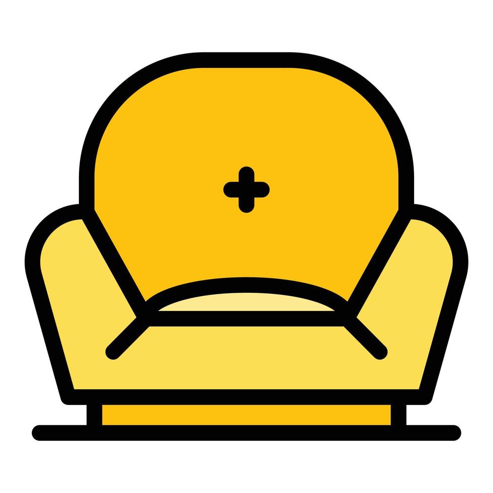 Soft chair icon color outline vector