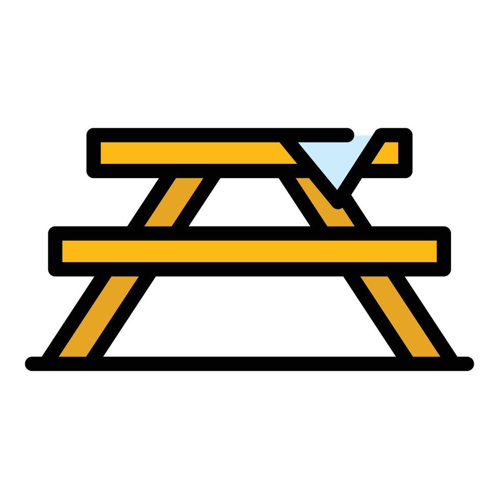 Camping table icon color outline vector