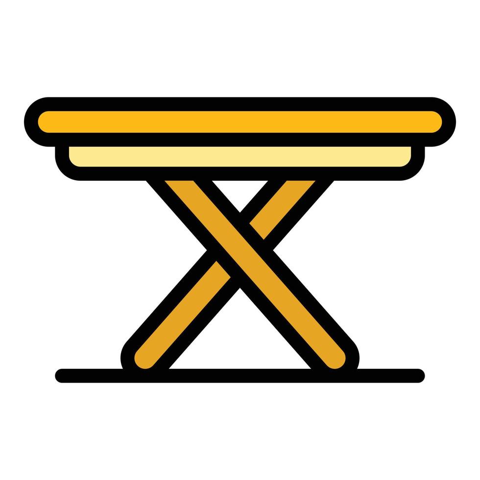 Folding table icon color outline vector
