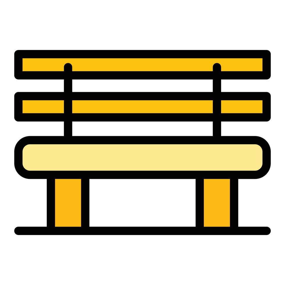 Classic bench icon color outline vector