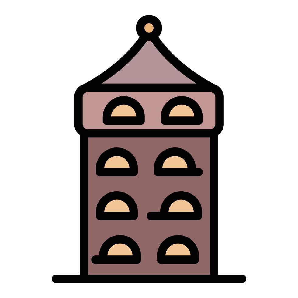 vector de contorno de color de icono de torre de riga