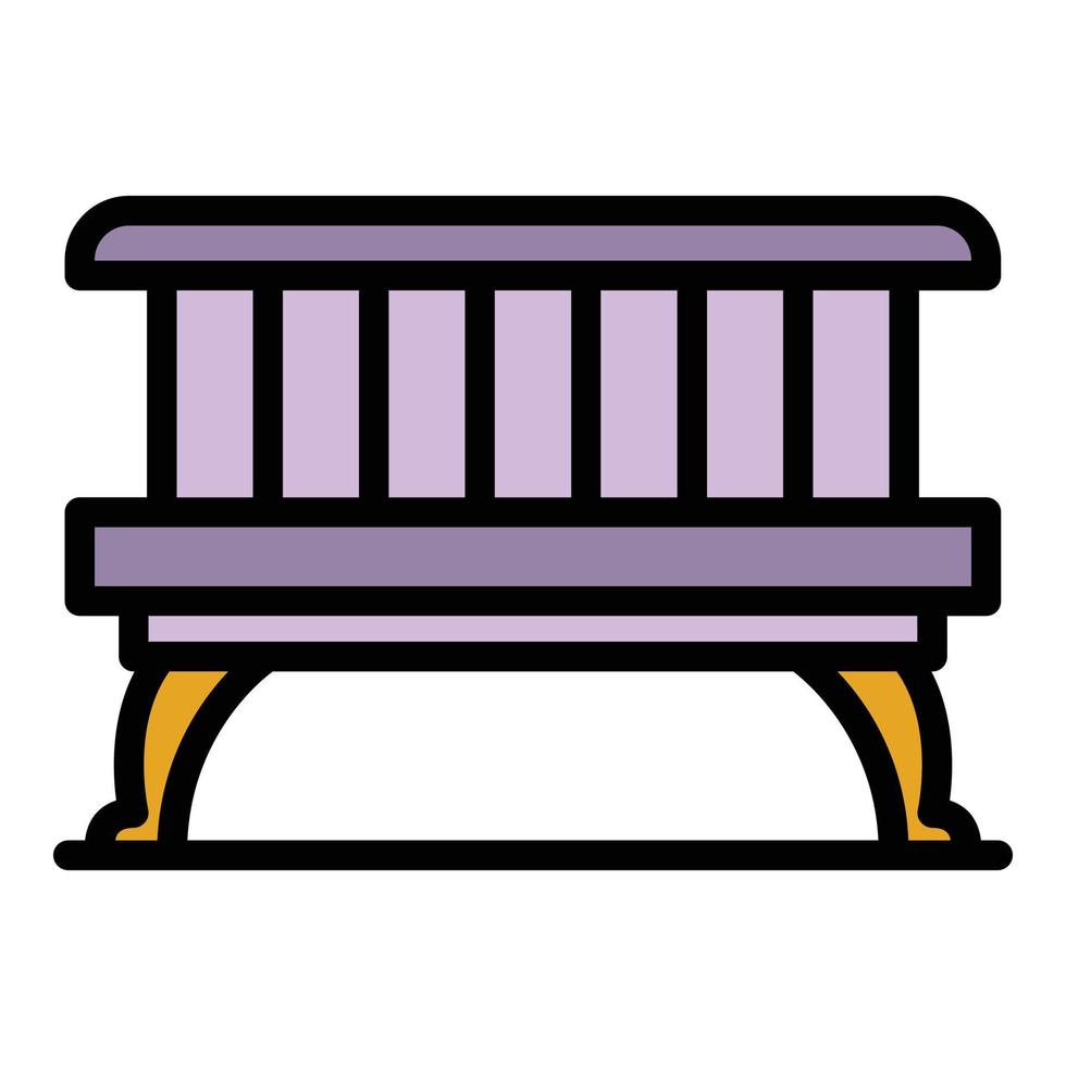 Street bench icon color outline vector