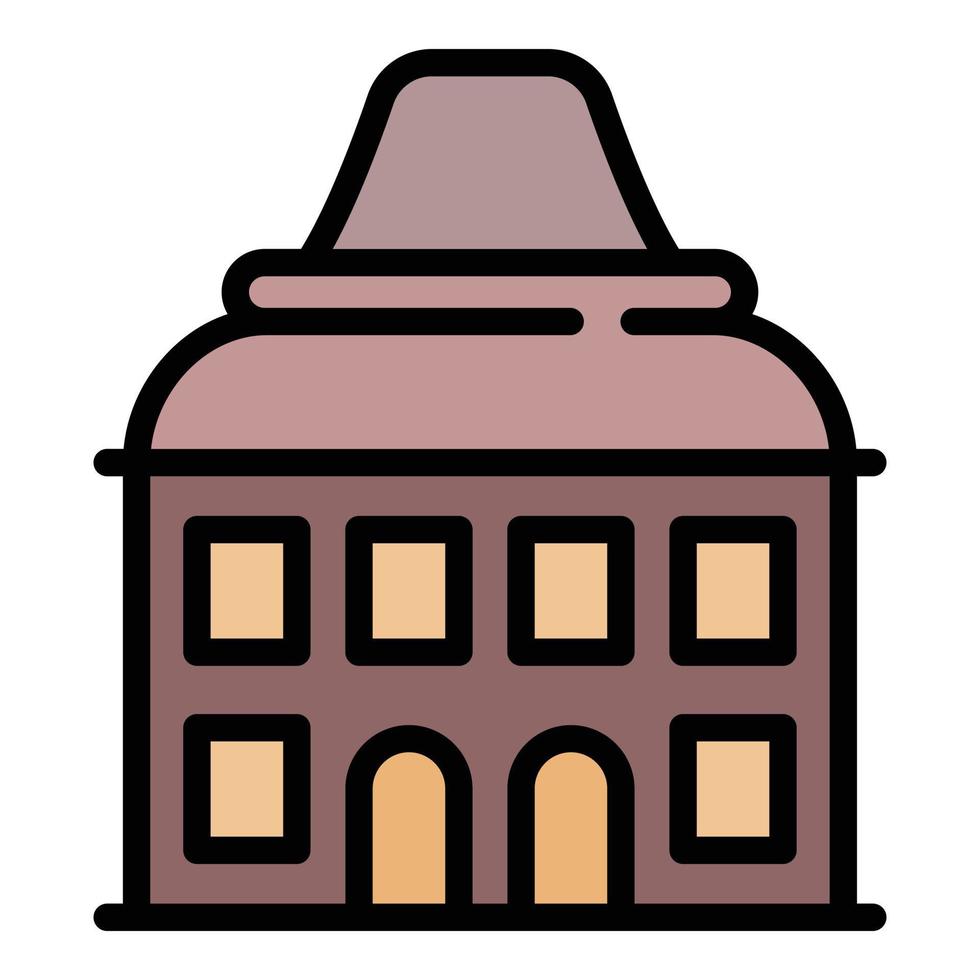 Riga apartment building icon color outline vector