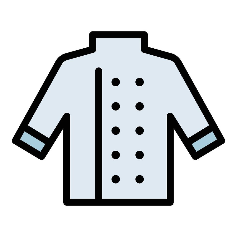 vector de contorno de color de icono de camisa de chef de cocina